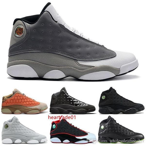 

grey atmosphere 13s mens basketball shoes atmosphere grey black cat clot melo bred playoff flint chicago trainer sports sneakers 7-13
