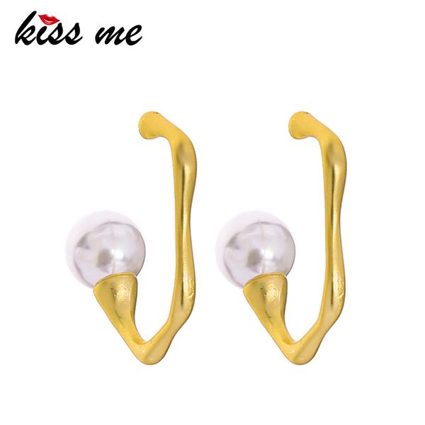 

kissme women stud earrings korean trendy acrylic pearl small earrings for women fashion jewelry, Golden;silver
