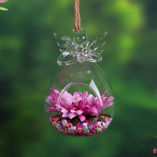 

transparent flower glass vase clear plant bottle container hanging vase hydroponic angel wishing home deco candlestick