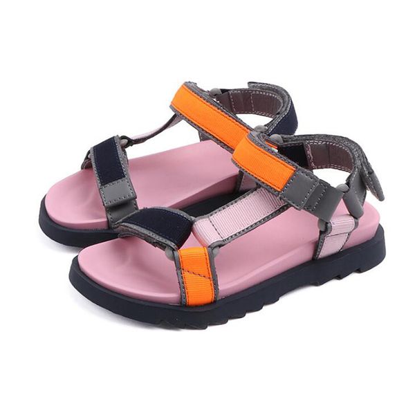 

kids sandals 2020 summer children beach shoes girls sandals genuine leather boys size 26-37, Black;red