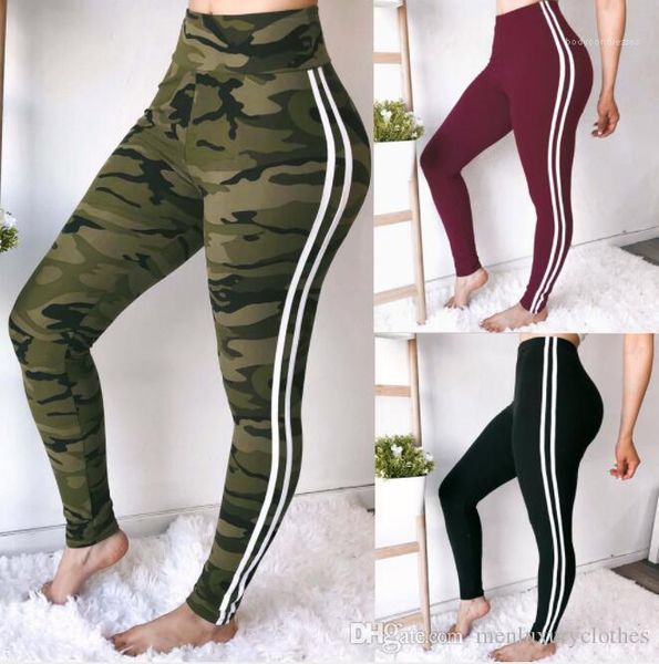 

sweatpants striped camouflage pantalones women sports jogger pants skinny athletic, Black;white