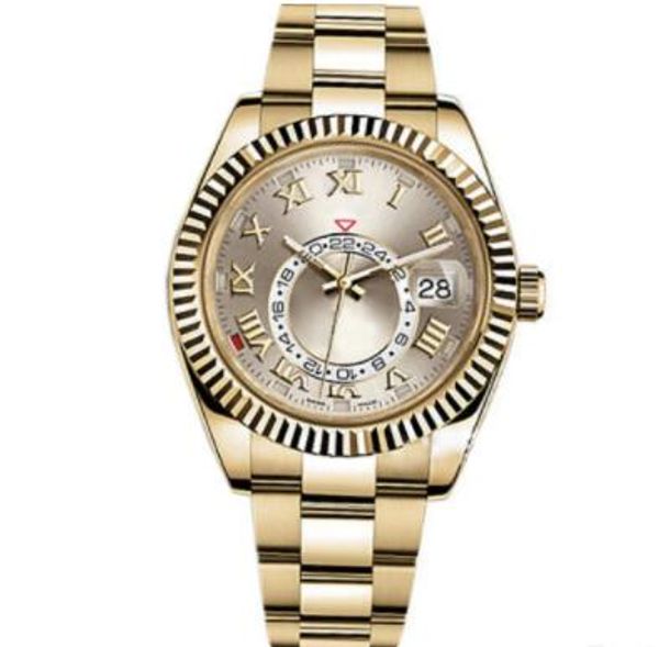 

luxury men watch automatic mechanical calendar 42mm watch sky-dwellerm sky mens classic dial waterproof dive watch, Slivery;brown