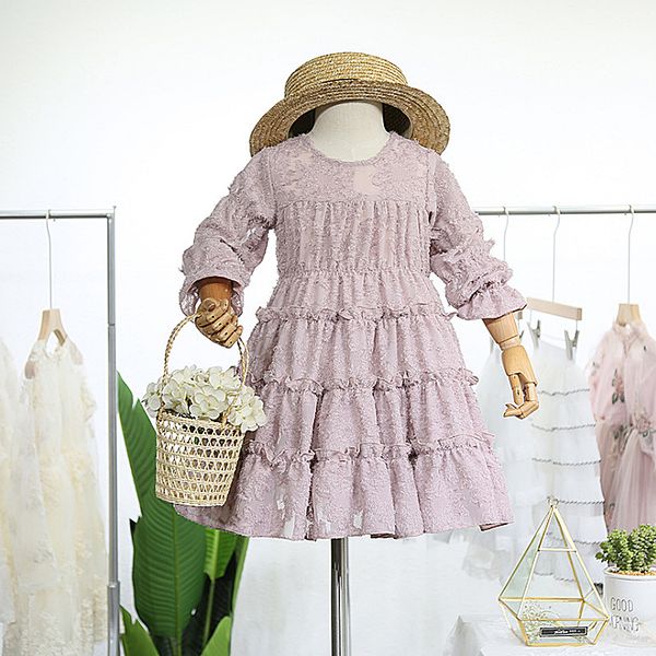 

6270 princess ruffles embroidery puff sleeve baby girl dress spring wedding party kid dress for girl wholesale baby clothes, Red;yellow