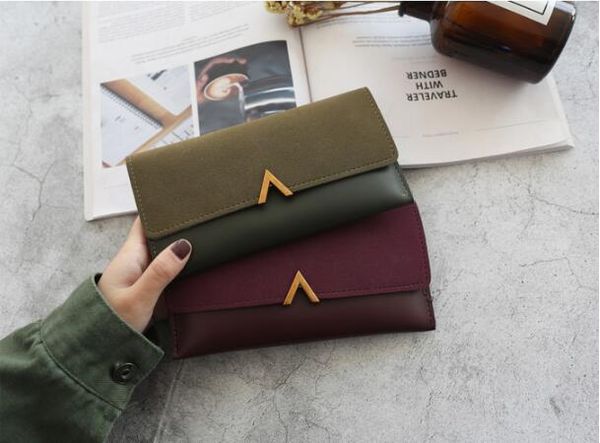 

2019 lady moneybags women leather wallets zipper coin purse woman money cards id holder bags purses, Red;black