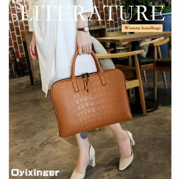 

new woman's business bag leather handbag totes handbags women portable pu leather shoulder bags crossbody office work bag