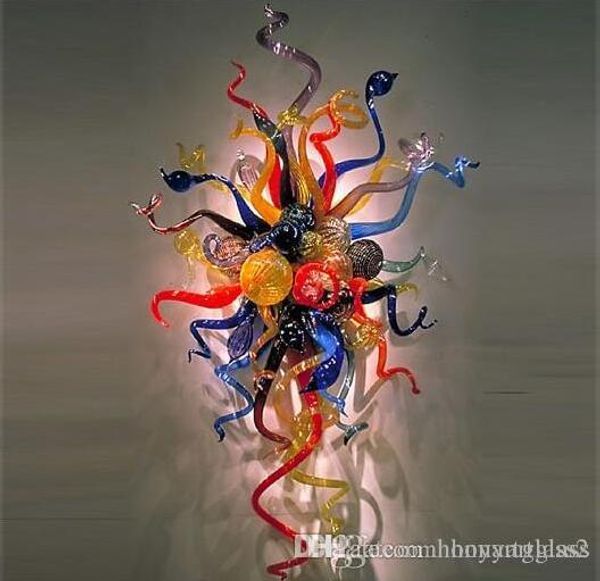 

fancy multicolor flower art glass wall sconce modern style led lights handmade blown glass wall lamps
