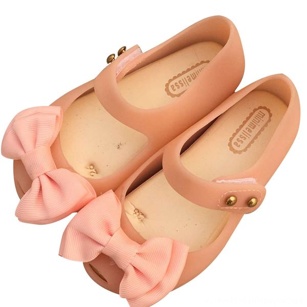 

melissa 2 layer cloth bow for girlss summer rain shoe 2018 new girls low-nonslip kids sandals sandals shoes soft mn19012, Black;red