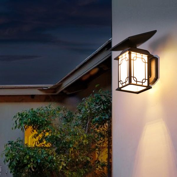 

solar wall lights outdoor waterproof garden lights led wall lights outdoor terrace wall lamp new chinese door lamp 10009