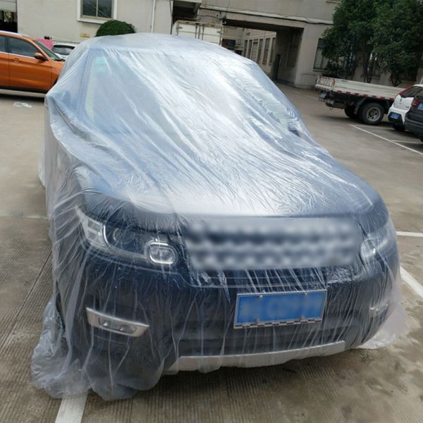 

disposable car cover waterproof transparent plastic dustproof cover car rain covers