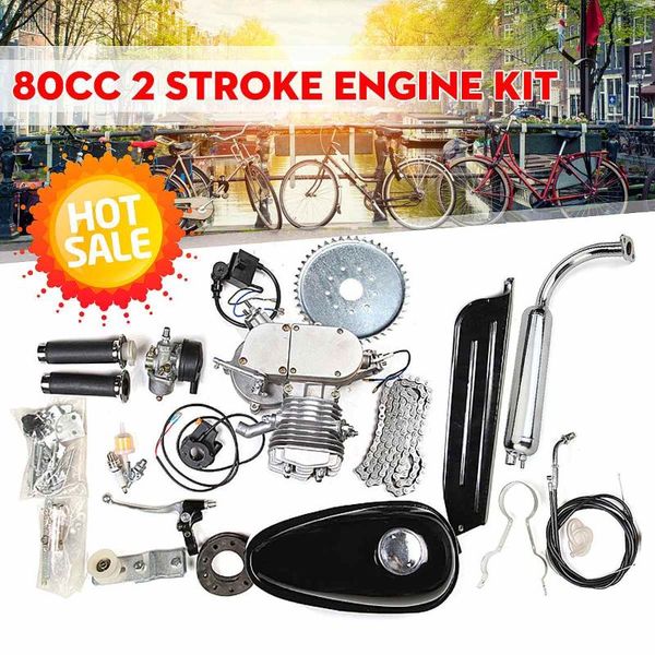 

80cc 2 bicycle motorcycle stroke gasoline engine kit for diy electric bicycle mountain bike complete set bike gas engine motor