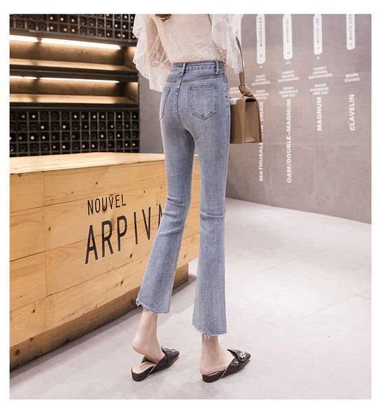 

orchid grey women's tailored waist and hip princess jeans bk1674, Blue