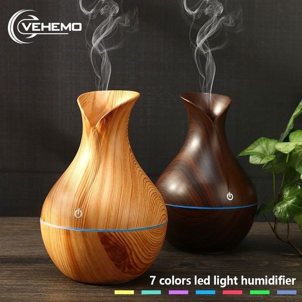 

wood grain vase aroma humidifier usb air humidifier with led lights aroma diffuser for home office car