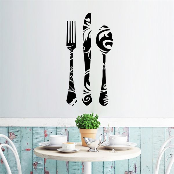 

9602 kitchen knife and fork tool pvc removable decorative wall sticker