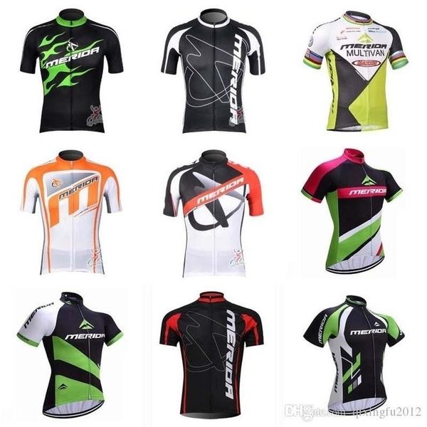 

new team merida bike jersey mens summer quick dry cycling 100% polyester ropa ciclismo short sleeve bicycle c1333, Black;red