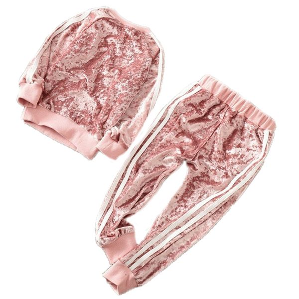

sellers children's suit version western style clothes for girls boys' tide suit two sets of spring and autumn velvet sets, White
