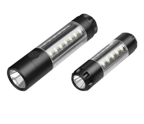 Tragbare Micro-USB-wiederaufladbare XM-L-T6-LED-Mini-Taschenlampe, 6 Modi, Arbeitsleuchte, Taschenlampe für Camping, Autoreparatur