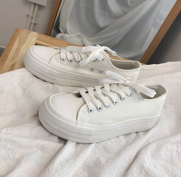 

white deer adults new japanese home suite thick bottom small black shoes fashion baitao low band laces pure color womens shoes direct sellin