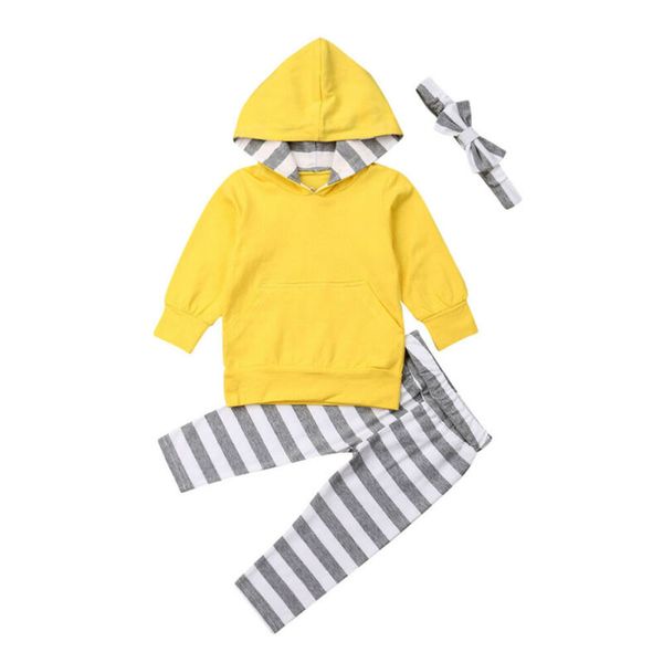 

baby autumn clothes newborn baby boys girls romper hooded sweatshirt pants striped long sleeve hoodie infant kids fall clothes, White