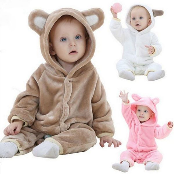 

new winter baby rompers newborn baby boy girls flannel jumpsuit infant girl cartoon rompers baby warm fleece snowsuit, Blue