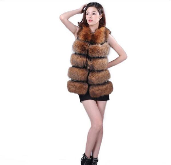 

gilet female 2019 luxurious winter furry long faux fur coat for women waistcoat faux fur jackets for women vest, Black