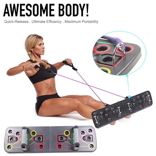 

9 in 1 body building push up rack board system fitness comprehensive training gym exercise pushup stands exercise equipment new