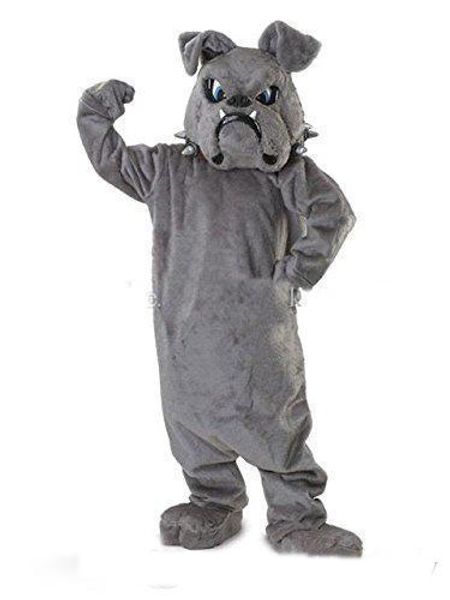 

2019 factory new cool bulldog mascot costume gray school animal team cheerleading complete outfit size, Red;yellow
