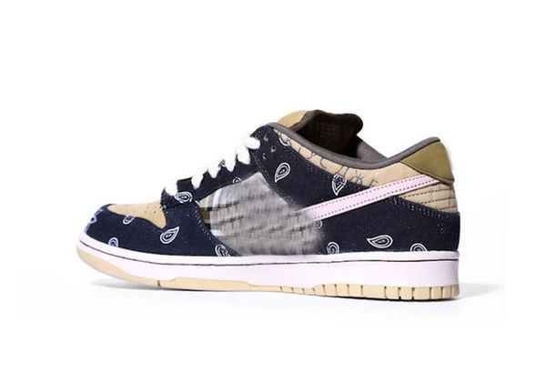 

authentic sb dunk low travis scott regular box cactus jack black parachute beige petra brown ct5053-001 men running shoes sneakers