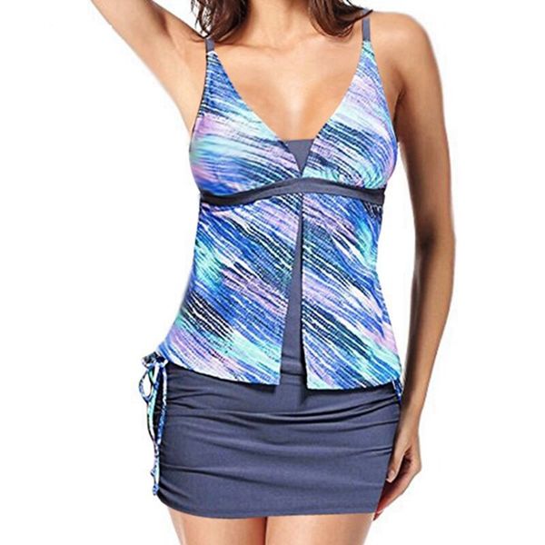 

2020 tankini swimwear skirt women ruched tummy control swimsuit shorts retro print plus size monokini female bathing suit dress y200613, White;black