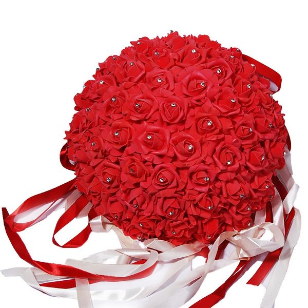 

wedding artificial rose silk flower ball hanging decoration centerpiece flower kissing ball wedding bouquet home party decor a