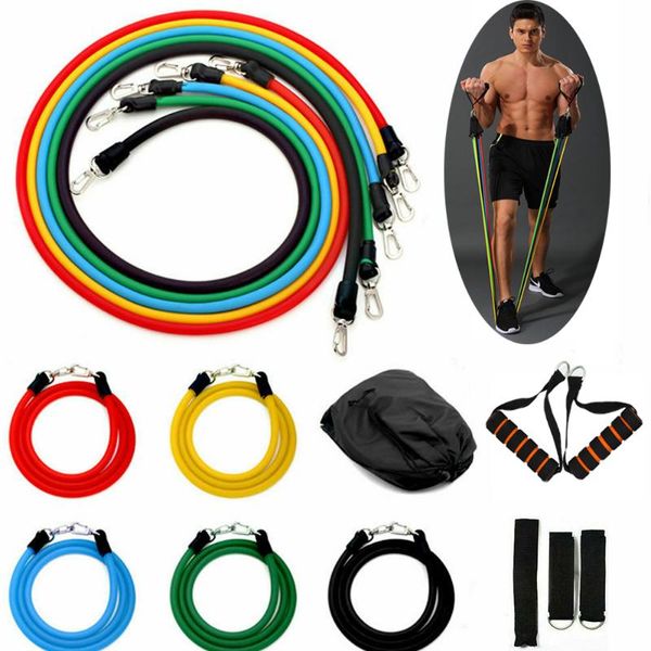 

11pcs/set pull rope fitness exercises resistance bands latex tubes pedal excerciser body training workout yoga elastic pull rope