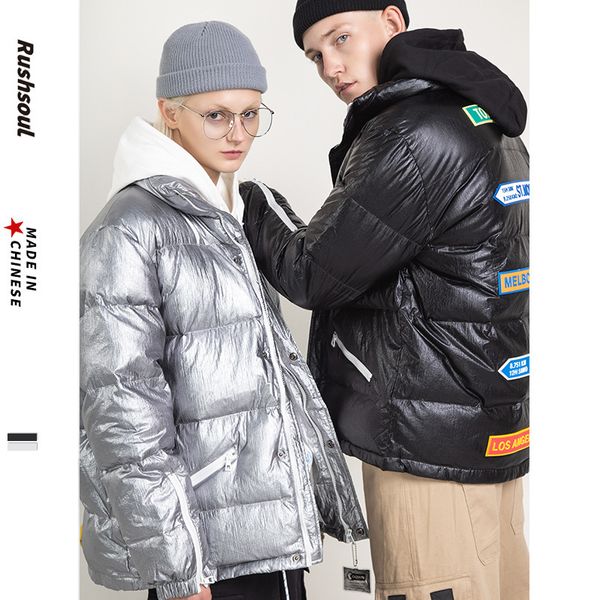 

men's winter warm down jacket tide brand cotton casual outdoor jacket duck down jacket male couple models in europe america, Black