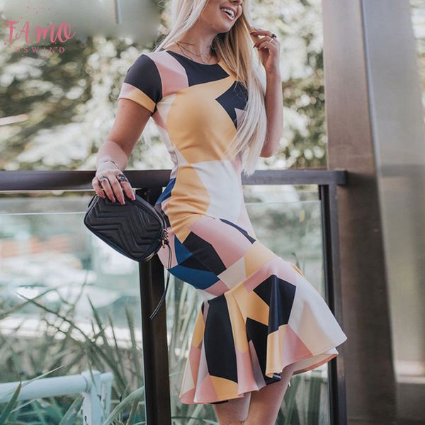 

women flora printed short sleeve o neck bodcycon trumpet mermaid dress streetwear mid calf slim fit elegant party dress, Black;gray