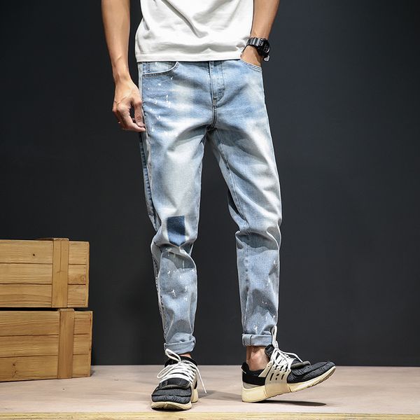 

men's jeans 2021 fashion end denim loose casual size 30-46 wholesale, Blue