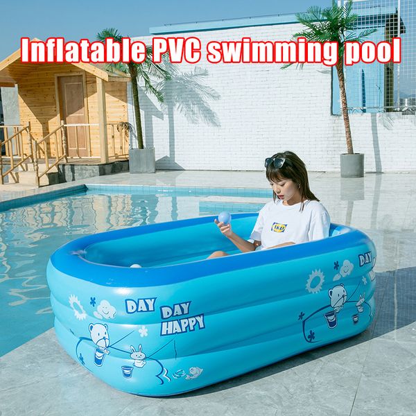 

pvc rectangular inflatable baby swimming pool home courtyard garden kid swimming pool als88