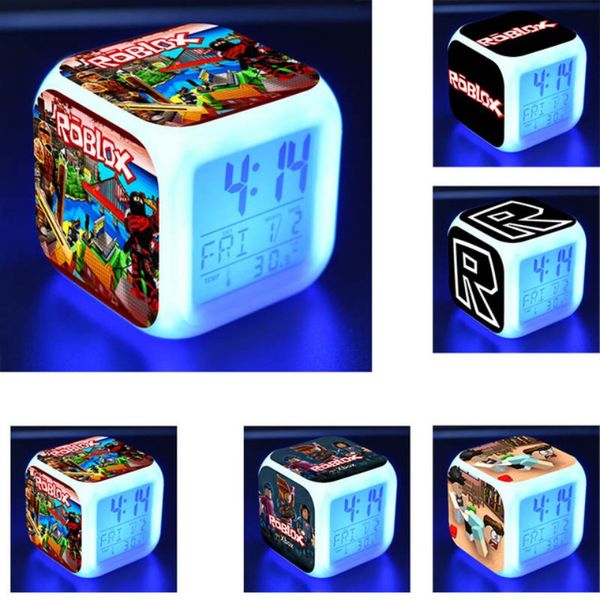 

roblox toys figure led digital alarm clock colorful touch flash light amine figuras deskdecoration 1pc