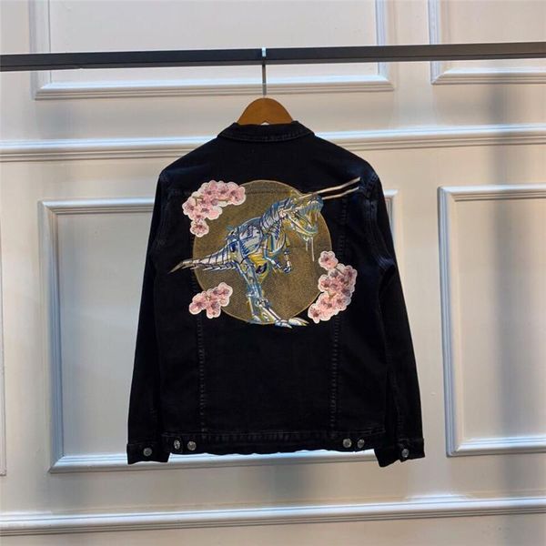 

дизайнер мужчины женщины luxury denim способа куртки streetwear мужские куртки марка джинсы coat женщины hip hop пальто denim пальто b100989, Black;brown