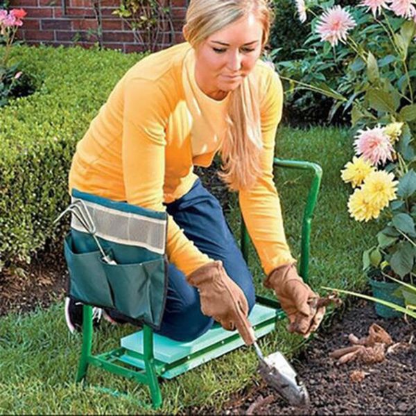 

pad with small cloth bag garden folding stool folding belt tool bag cultivation cutting grass tool storage garden tools