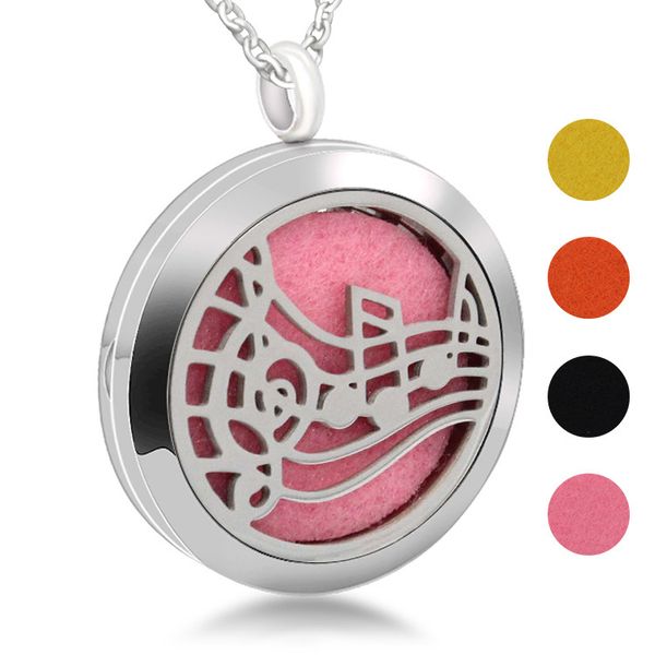 

stainless steel aromatherapy essential oil fifth-line spectrum charm necklace personalized gift, Silver