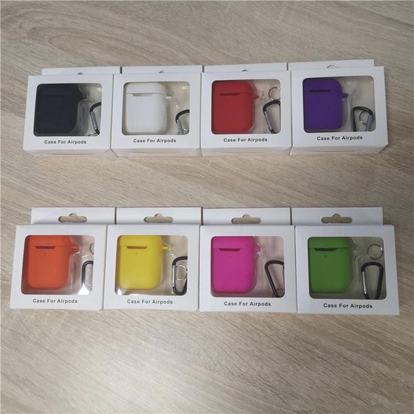 

silicon cases for apple airpods 2 cases silicone soft ultra thin protector airpod cover earpod case anti-drop with hook retail box