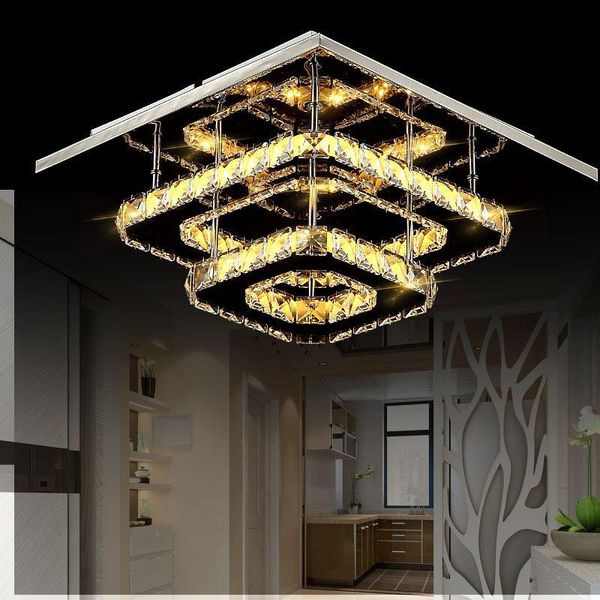 Chanselier Современные светодиодные потолочные светильники США складская доставка гостиная отель Crystal Square яркая лампа