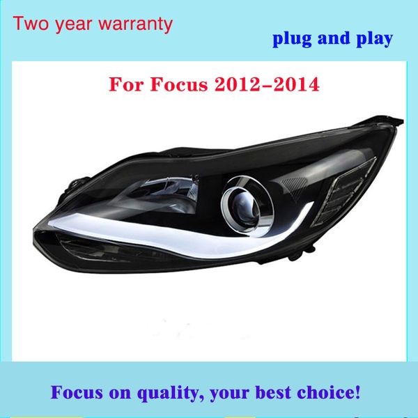

car styling for 2012-2014 focus led headlights new focus3 drl lens double beam h7 hid xenon bi xenon lens