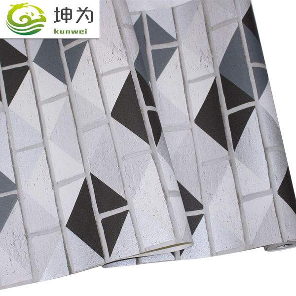 

modern stylish personality blue 3d brick diamond printed wallpaper pvc waterproof living room restaurant clothing store background decor