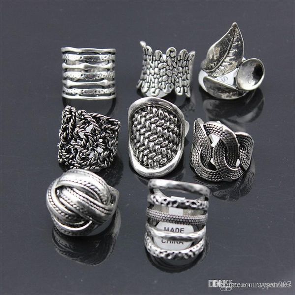 

flower retro gothic alloy rings punk style rings for wholesale jewelry lots plating ancient silver rings, Golden;silver