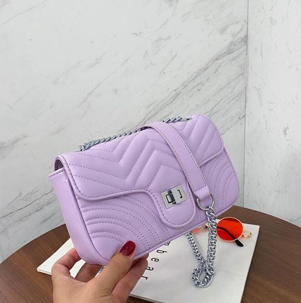 

new fashion women rainbow chain bag more color shoulder bags plain crossbody bag women handbags