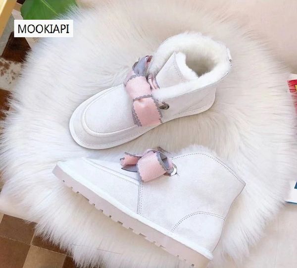 

2019 china's high-quality brand women's snow boots, real pig eight leather, 100% wool, the most fashionable shoes, 5 colors, Black