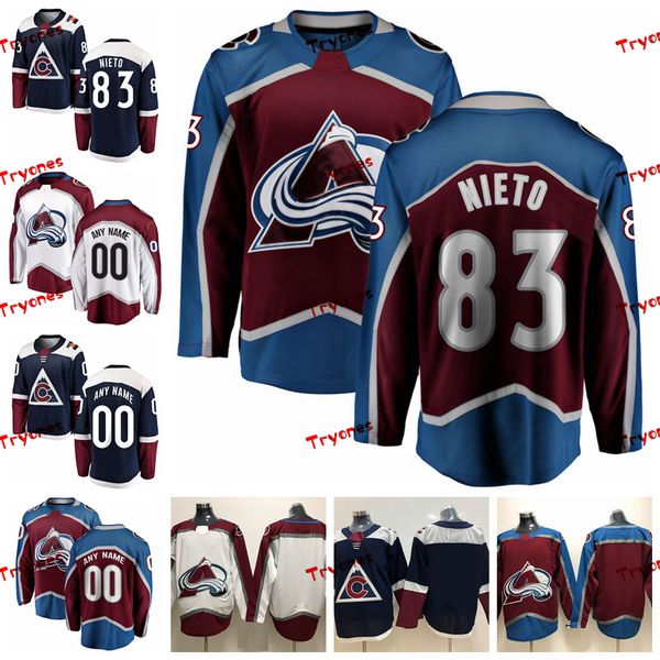 

2019 colorado avalanche matt nieto mens stitched jerseys customize alternate blue home shirts 83 matt nieto hockey jerseys s-xxxl, Black;red