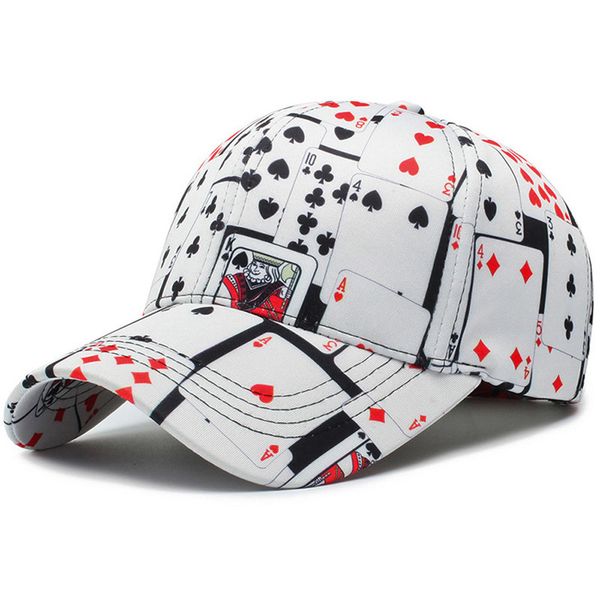 

poker printed baseball cap for men 2019 streetwear hip hop harajuku casual adjustable sports rapper trucker cap dad hat bone, Blue;gray