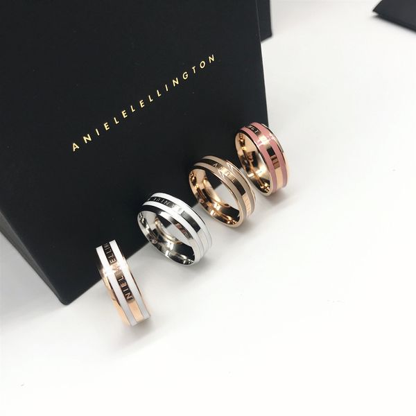 

new ring women's wide version fashion ring men and women couple silver and rose gold color pair valentine's day birthday gift orna, Golden;silver