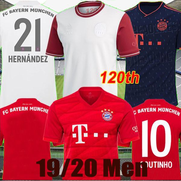 

19 20 bayern munich coutinho soccer jersey lewandowski muller hernandez football shirt 2021 120th anniversary gnabry davies munchen uniforms, Black;yellow