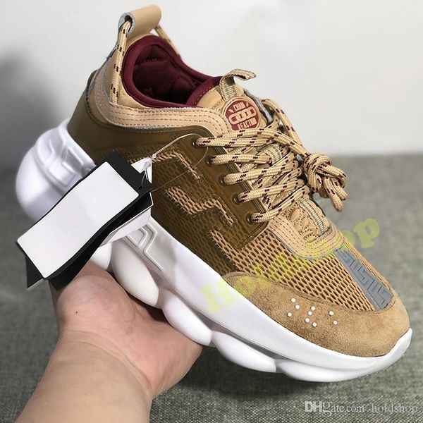

new luxury chain reaction casual ladies designer shoes mens womens 2019 white mesh rubber suede sole trainer us 5.5-11
